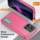 For Motorola Moto G 5G 2025 Rugged PC + Silicone Phone Case with Holder(Rose Red+Light Green) - 3