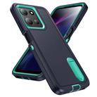 For Motorola Moto G 5G 2025 Rugged PC + Silicone Phone Case with Holder(Dark Blue+Light Green) - 2