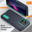 For Motorola Moto G 5G 2025 Rugged PC + Silicone Phone Case with Holder(Dark Blue+Light Green) - 3
