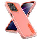 For Motorola Moto G 5G 2025 Rugged PC + Silicone Phone Case with Holder(Transparent+Orange) - 2