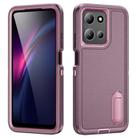 For Motorola Moto G 5G 2025 Rugged PC + Silicone Phone Case with Holder(Purple+Pink) - 1