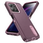 For Motorola Moto G 5G 2025 Rugged PC + Silicone Phone Case with Holder(Purple+Pink) - 2
