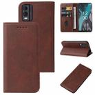 For Nokia C22 Magnetic Closure Leather Phone Case(Brown) - 1