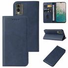 For Nokia C32 Magnetic Closure Leather Phone Case(Blue) - 1