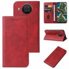 For Nokia X20 / X10 Magnetic Closure Leather Phone Case(Red) - 1