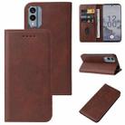 For Nokia X30 Magnetic Closure Leather Phone Case(Brown) - 1