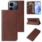 For Tecno Camon 20 Pro 4G Magnetic Closure Leather Phone Case(Brown) - 1