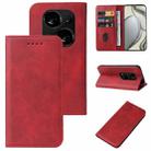 For Tecno Phantom X2 Magnetic Closure Leather Phone Case(Red) - 1