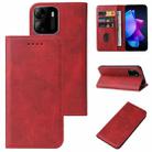For TECNO Pop 7 Pro Magnetic Closure Leather Phone Case(Red) - 1