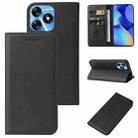 For Tecno Spark 10 Magnetic Closure Leather Phone Case(Black) - 1