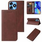 For Tecno Spark 10 Magnetic Closure Leather Phone Case(Brown) - 1