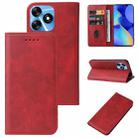 For Tecno Spark 10 Magnetic Closure Leather Phone Case(Red) - 1