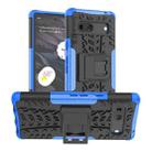 For Google Pixel 7a Tire Texture TPU + PC Phone Case with Holder(Blue) - 1