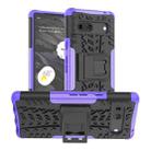 For Google Pixel 7a Tire Texture TPU + PC Phone Case with Holder(Purple) - 1