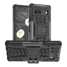 For Google Pixel 7a Tire Texture TPU + PC Phone Case with Holder(Black) - 1