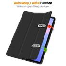 For Samsung Galaxy Tab S10 FE+ 3-Fold Pure Color TPU Smart Leather Tablet Case with Pen Slot(Black) - 2