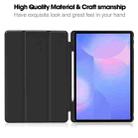 For Samsung Galaxy Tab S10 FE+ 3-Fold Pure Color TPU Smart Leather Tablet Case with Pen Slot(Black) - 3