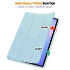 For Samsung Galaxy Tab S10 FE+ 3-Fold Pure Color TPU Smart Leather Tablet Case with Pen Slot(Light Blue) - 2