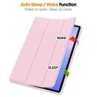 For Samsung Galaxy Tab S10 FE+ 3-Fold Pure Color TPU Smart Leather Tablet Case with Pen Slot(Pink) - 2