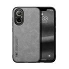 For Realme C67 4G Skin Feel Magnetic Leather Back Phone Case(Light Grey) - 1