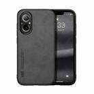 For Realme C67 4G Skin Feel Magnetic Leather Back Phone Case(Dark Grey) - 1