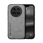 For Realme 12 Skin Feel Magnetic Leather Back Phone Case(Light Grey) - 1