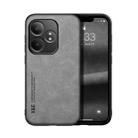For Realme GT Neo6 Skin Feel Magnetic Leather Back Phone Case(Light Grey) - 1