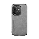For Realme GT Neo6 Skin Feel Magnetic Leather Back Phone Case(Light Grey) - 2