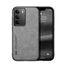 For Realme C75 4G Skin Feel Magnetic Leather Back Phone Case(Light Grey) - 1