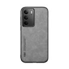 For Realme C75 4G Skin Feel Magnetic Leather Back Phone Case(Light Grey) - 2