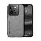 For Realme GT 7 Pro Skin Feel Magnetic Leather Back Phone Case(Light Grey) - 1