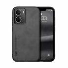 For Realme Neo7x / Realme P3 Global Skin Feel Magnetic Leather Back Phone Case(Dark Grey) - 1