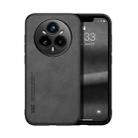 For Realme 14 Pro+ Skin Feel Magnetic Leather Back Phone Case(Dark Grey) - 1