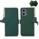 For Motorola Moto G 5G 2023 Genuine Leather Magnetic RFID Leather Phone Case(Green) - 1