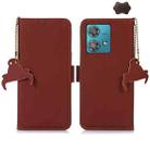 For Motorola Edge 40 Neo Genuine Leather Magnetic RFID Leather Phone Case(Coffee) - 1