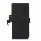 For Motorola Moto G64 5G Genuine Leather Magnetic RFID Leather Phone Case(Black) - 3