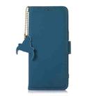 For Motorola Moto G64 5G Genuine Leather Magnetic RFID Leather Phone Case(Blue) - 3