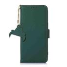 For Motorola Moto G64 5G Genuine Leather Magnetic RFID Leather Phone Case(Green) - 3