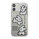 For iPhone 11 Cute Animal Pattern Series PC + TPU Phone Case(White Puppy) - 1