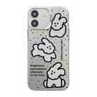 For iPhone 12 Cute Animal Pattern Series PC + TPU Phone Case(White Puppy) - 1