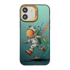 For iPhone 12 Cute Animal Pattern Series PC + TPU Phone Case(Running astronauts) - 1