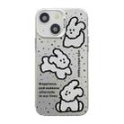 For iPhone 13 Cute Animal Pattern Series PC + TPU Phone Case(White Puppy) - 1