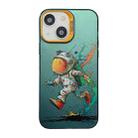 For iPhone 13 Cute Animal Pattern Series PC + TPU Phone Case(Running astronauts) - 1