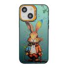 For iPhone 13 Cute Animal Pattern Series PC + TPU Phone Case(Rabbit) - 1