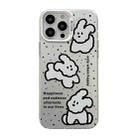 For iPhone 13 Pro Cute Animal Pattern Series PC + TPU Phone Case(White Puppy) - 1