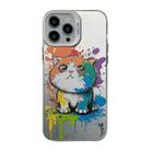 For iPhone 13 Pro Cute Animal Pattern Series PC + TPU Phone Case(Looking Up Fat Cat) - 1