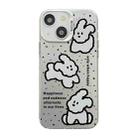 For iPhone 14 Cute Animal Pattern Series PC + TPU Phone Case(White Puppy) - 1