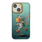 For iPhone 14 Cute Animal Pattern Series PC + TPU Phone Case(Running astronauts) - 1