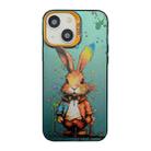 For iPhone 14 Cute Animal Pattern Series PC + TPU Phone Case(Rabbit) - 1