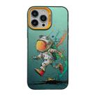 For iPhone 14 Pro Cute Animal Pattern Series PC + TPU Phone Case(Running astronauts) - 1